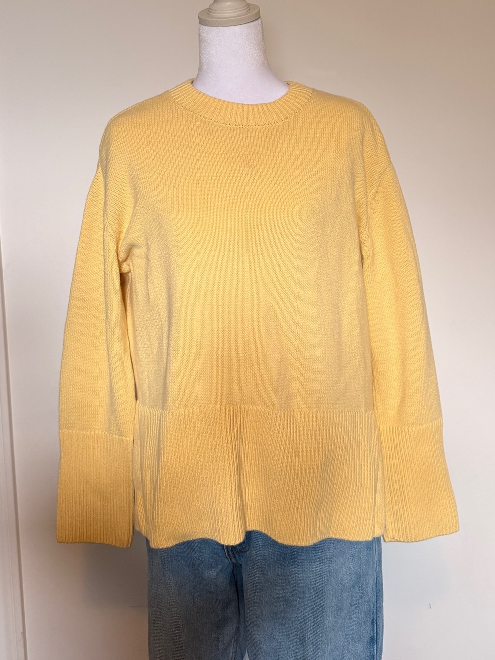 Gap Yellow Crewneck Cotton Sweater - Women's Lightweight Pullover
